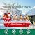 COOLWUFAN 10 FT Christmas Inflatables Outdoor Decorations Santa Claus on Sleigh, Blow Up Cute Elks Pulling Santa's Inflatable Yard Decoration with Lights for Christmas Party, Outdoor, Garden Lawn