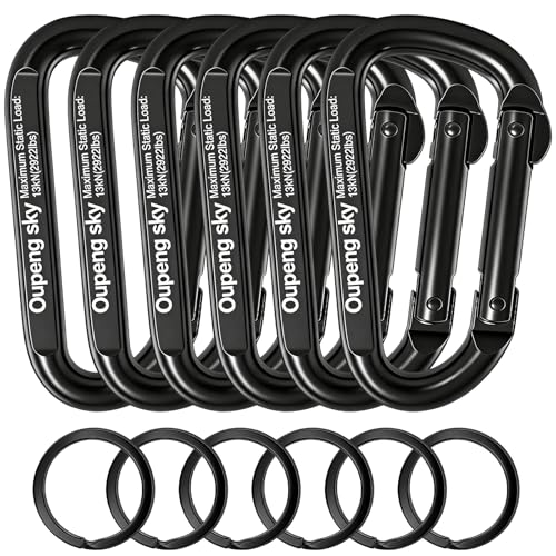 Image of Carabiner Clip - Heavy Duty Carabiners 800lbs-13KN (2922 lbs) Carabeaner D Ring Shape,Key Chain Clip Hook,Keychain Clip,Multipurpose for Camping, Hiking,Backpacking or Other Outdoor Activities.