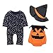 Le SSara Bebé Invierno Calabaza Halloween Mameluco recién Mono Traje Trajes 3 Piezas (12-18 Meses,Orange)