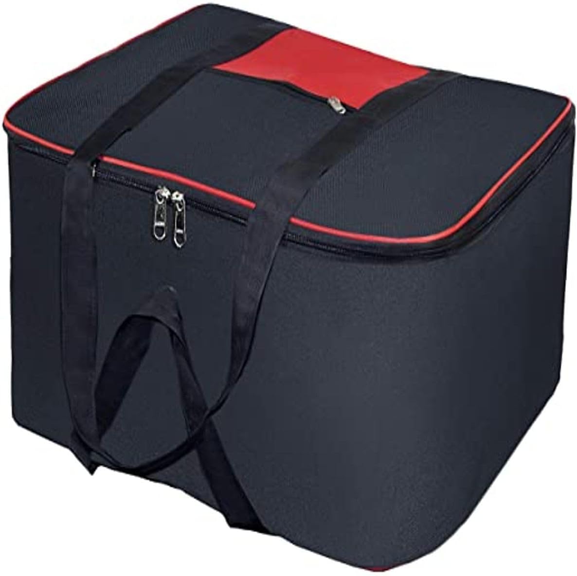 Moisture Proof Nylon Large Size Underbed Storage Bag For Clothes | Black Rectangular Storage Bag For Clothes Blankets Bedding With Zipper Closure & Carry Handle Pack Of 1