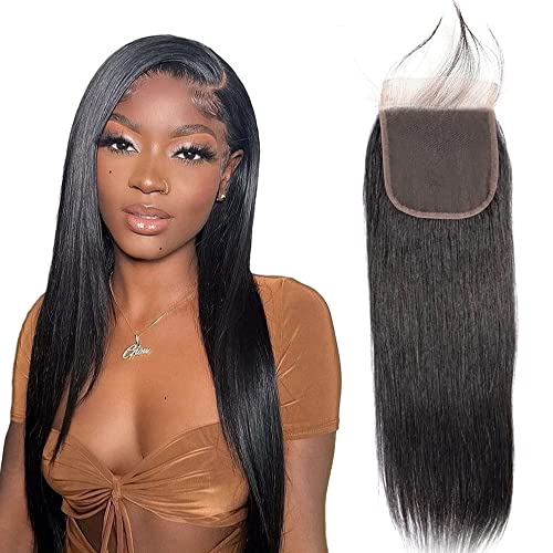 5X5 HD Lace Closure Human Hair Transparent Lace Closure Pre Plucked with Baby Hair Bleached Knots Brazilian Virgin Human