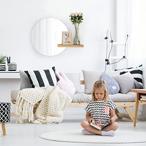 Flvzog Round Mirror, Wall Mirror 24 Inch, Mirror With Shelf, Round Wall Mirror, Shelf Is Removable, Circle Mirrors For Wall, For Wall Decor, Entryway, Bedroom, Living Room, Hallway, Farmhouse #TOP3
