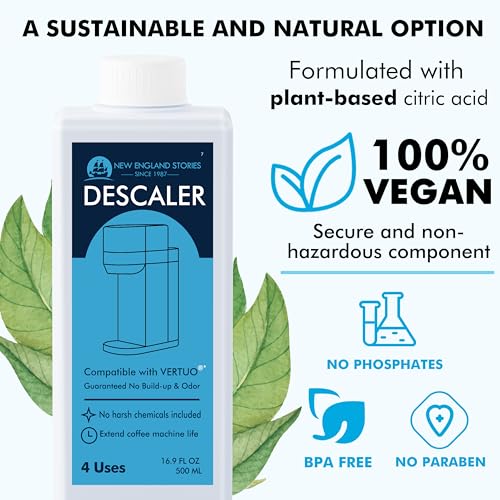 Image of (12 Months Supply) Descaling Kit Compatible with Nespresso Vertuo, Odorless Coffee Brewer Machine Descaler Set, Liquid Descaling Solution for Nespresso, Includes Reusable Pod and 12 Cleaning Tablets