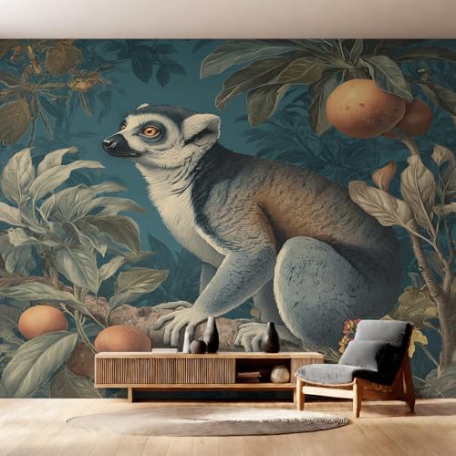 Papier peint lémurien intissé pour masquer les défauts des grands murs - 3