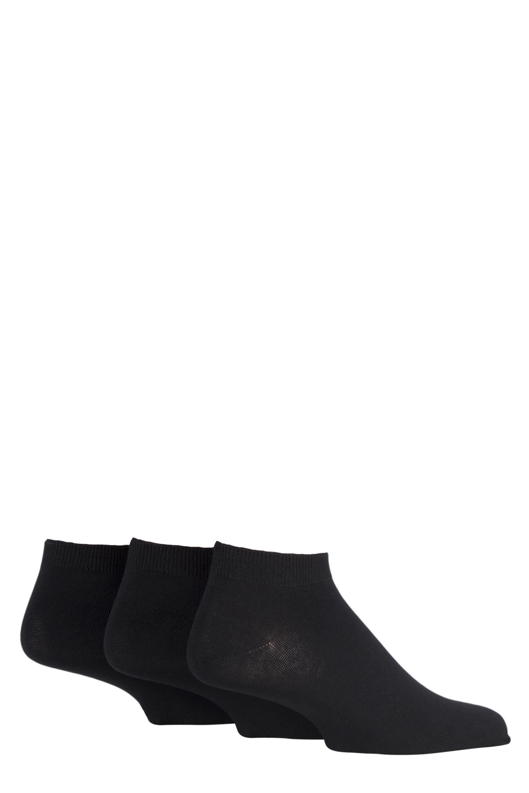 Sockshop Men's Black Bamboo Trainer Liners Pack Of 3 (Uk, Numeric, 6, 11, Regular, Regular, )