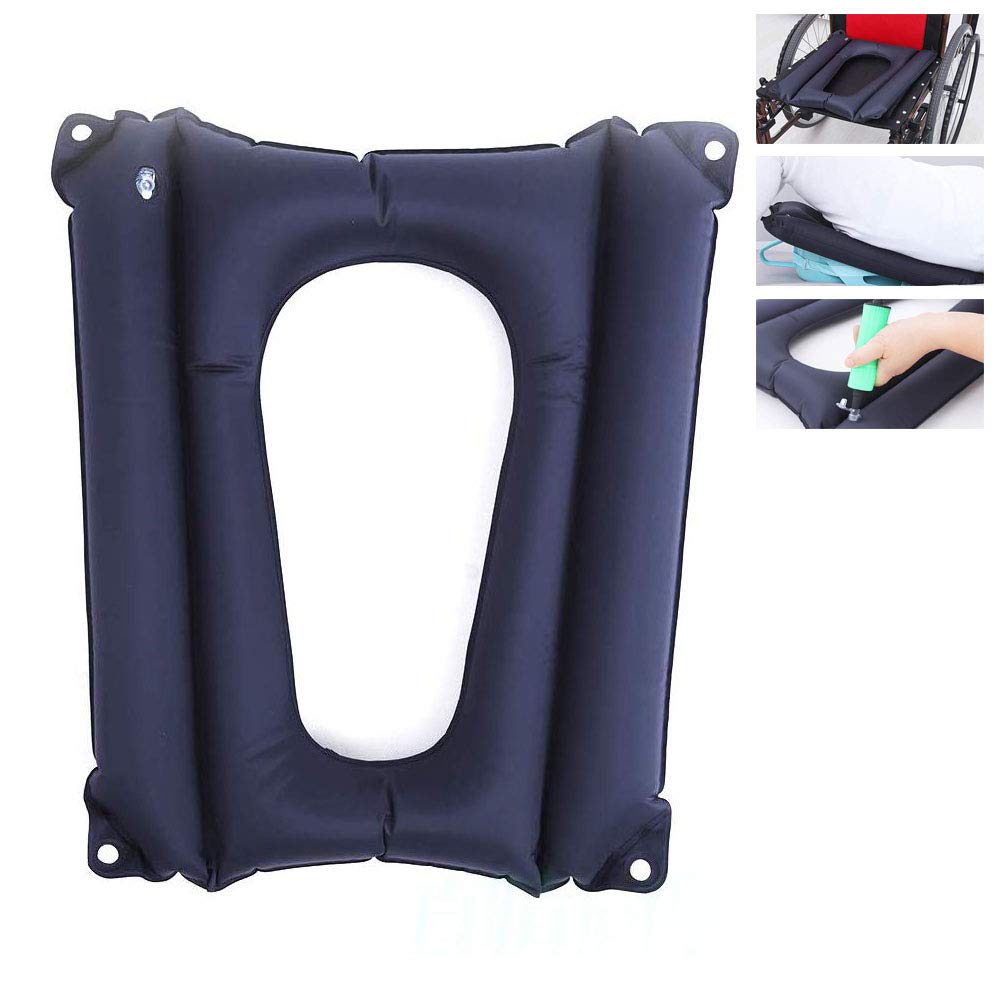 DASGUTES Coussin Lombaire Gonflable Gris - Soutien Dos Ajustable Pour Chaise, Voiture Et Voyage