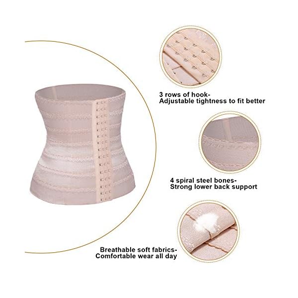 Nebility-Women-Waist-Trainer-Shapewear-Tummy-Control-Waist-Cincher-Slim-Body-Shaper-Workout-Girdle-Underbust-Corset Nebility Womens' Waist Trainer Tummy Control Waist Cincher Slim Body Shaper (Beige, M)