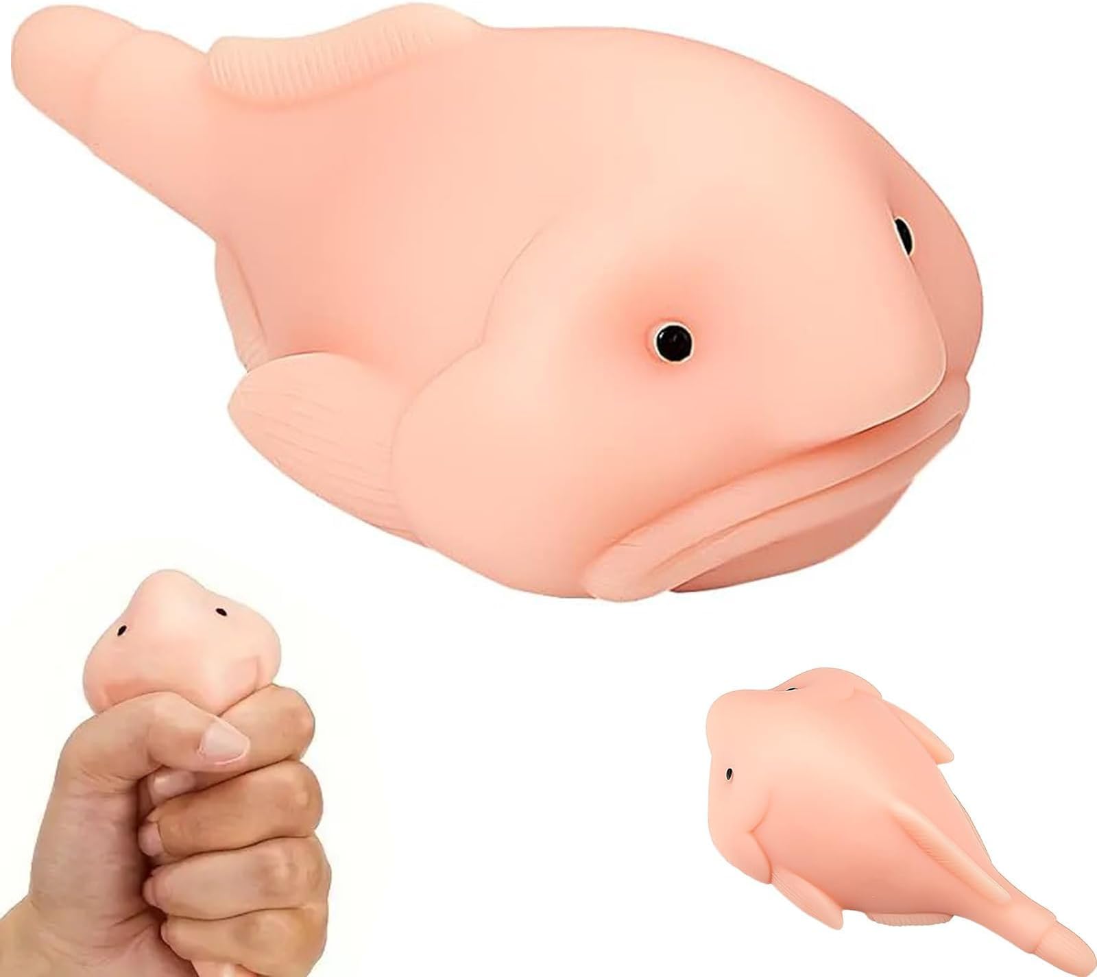 Blobfish Toy, Blobfish Squeeze Ball, Cute Fish Toy for Anxiety Relief, Stretch and Squeeze Stress, Pinching Sensory Game, Portable Size, Excellent for Work, Home, Travel Relaxation and Worry Reduction