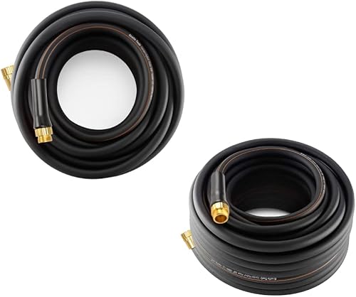 Miniatura 1 de Giraffe Tools Manguera de jardín híbrida de 58 pulgadas, paquete de 50 y 100 pies, resistente, flexible, ligera con accesorios macho a hembra