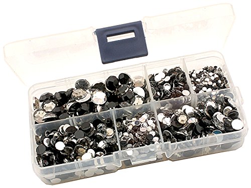 Strass Rhinestone Flat Back 3mm-10mm multicolore avec boîte stockage compartimentée
