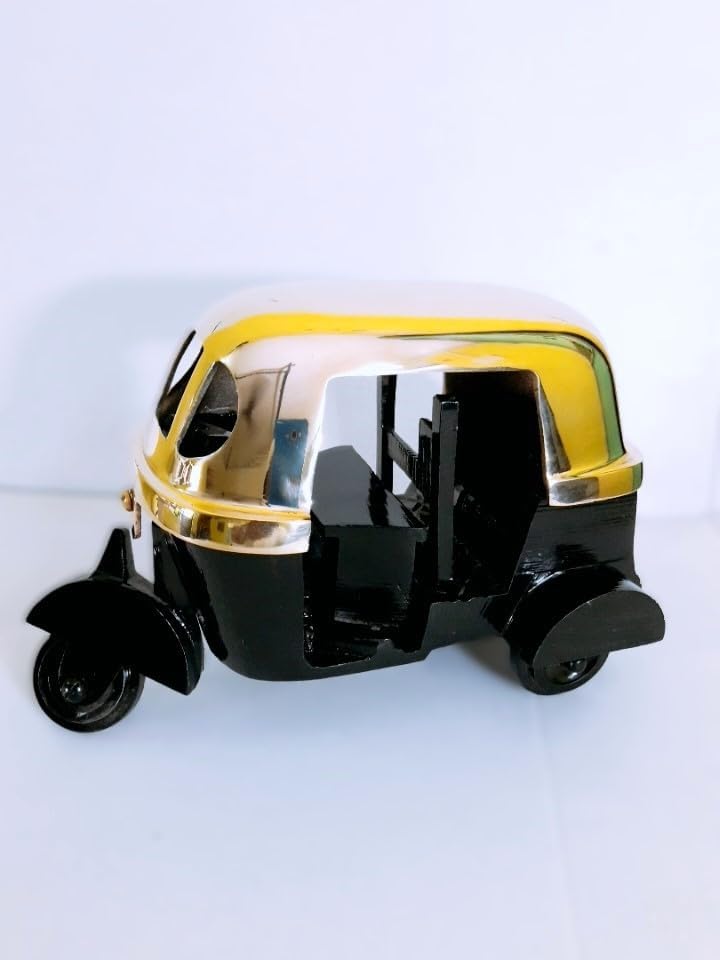 Auto Rikshaw, Brass Finish, Indian Design, Gold (Black)