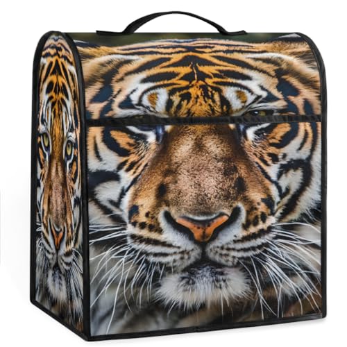 Coffee Maker Cover Tiger Portrait Kitchen Appliance Covers Small Appliance Covers Blender Cover Juicer Cover Dust Covers for Kitchen Appliances with Top Handle and Pockets,Washable,C216