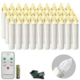 【Mini Weihnachtskerzen】Farbe: Beige. Farbe der Licht: Warmweiß. Größe(ØxH): Ø18x100mm. Jede Kerze wird mit Batterie und Clip geliefert.