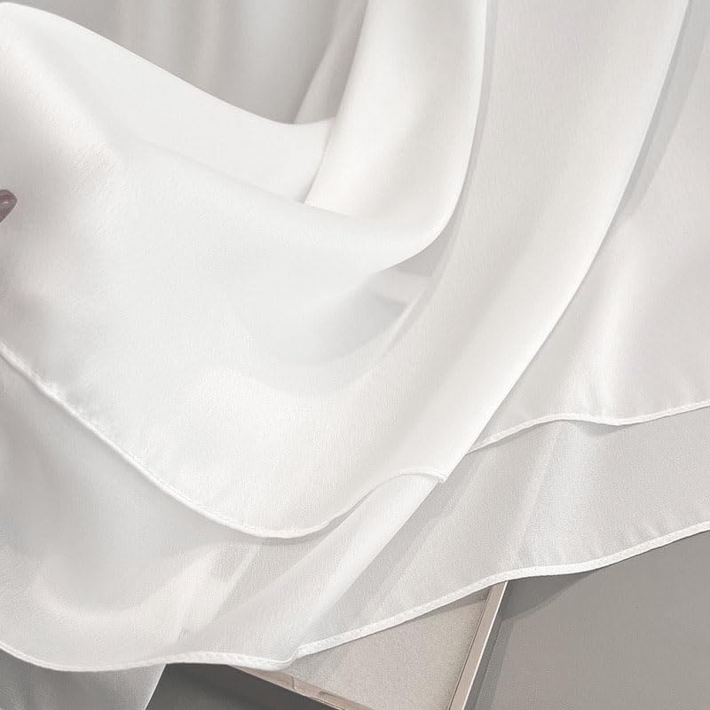 Women Breathable Lightweight Solid Color Soft Silk Feeling Long Fashion Scarves Shawls Wrap - Image 4