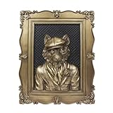 Esvinte Animal Head Vintage Wall Sculpture Antique Wall Decor Hallway Art Statue For Living Room Office Bedroom Gallery,Handmade Gift Aesthetic Design (Writer Wolf)