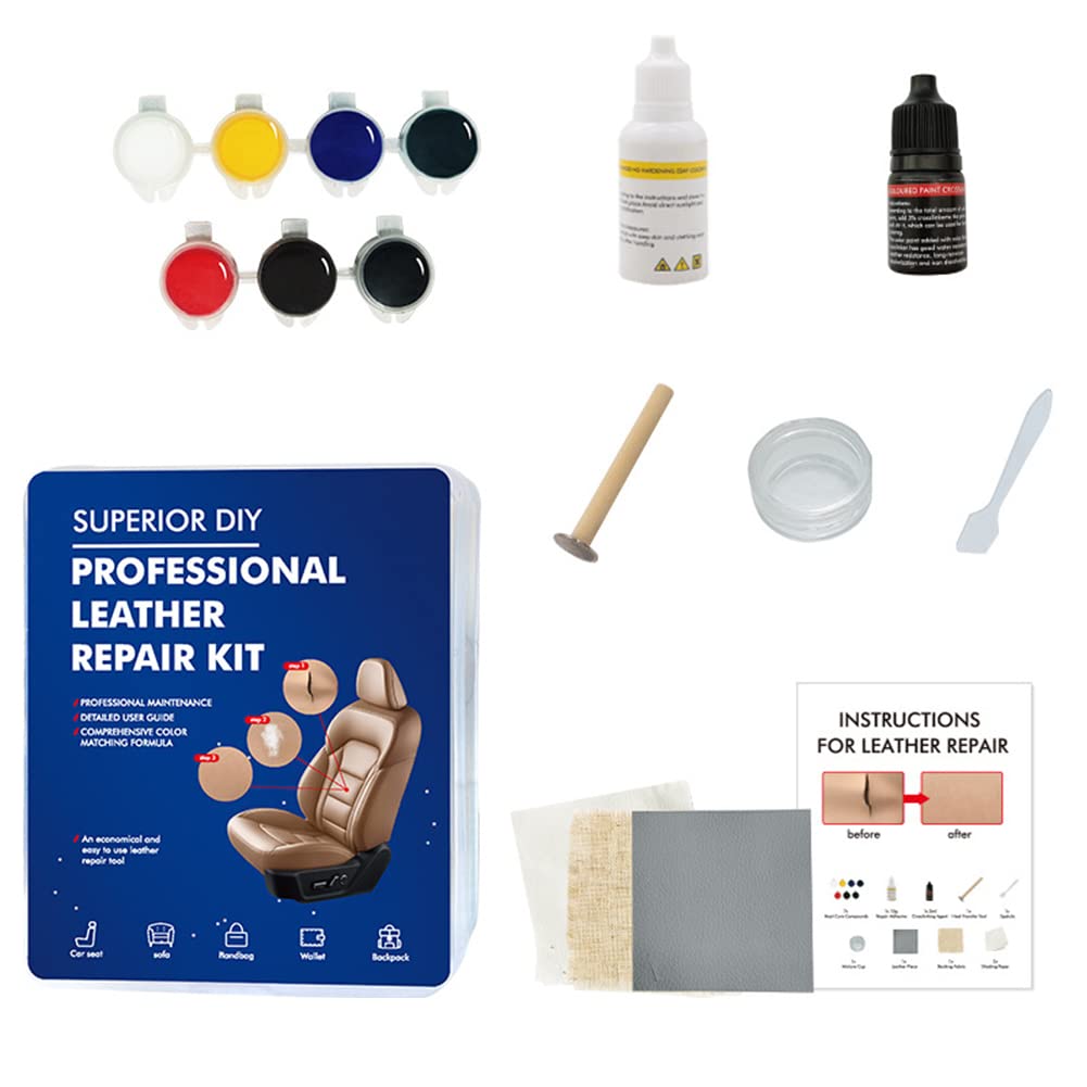 Kit Pasta Riparazione Pelle Avanzato 60ml - Riempitivo Per Seggiolini Auto E Divani, Graffi