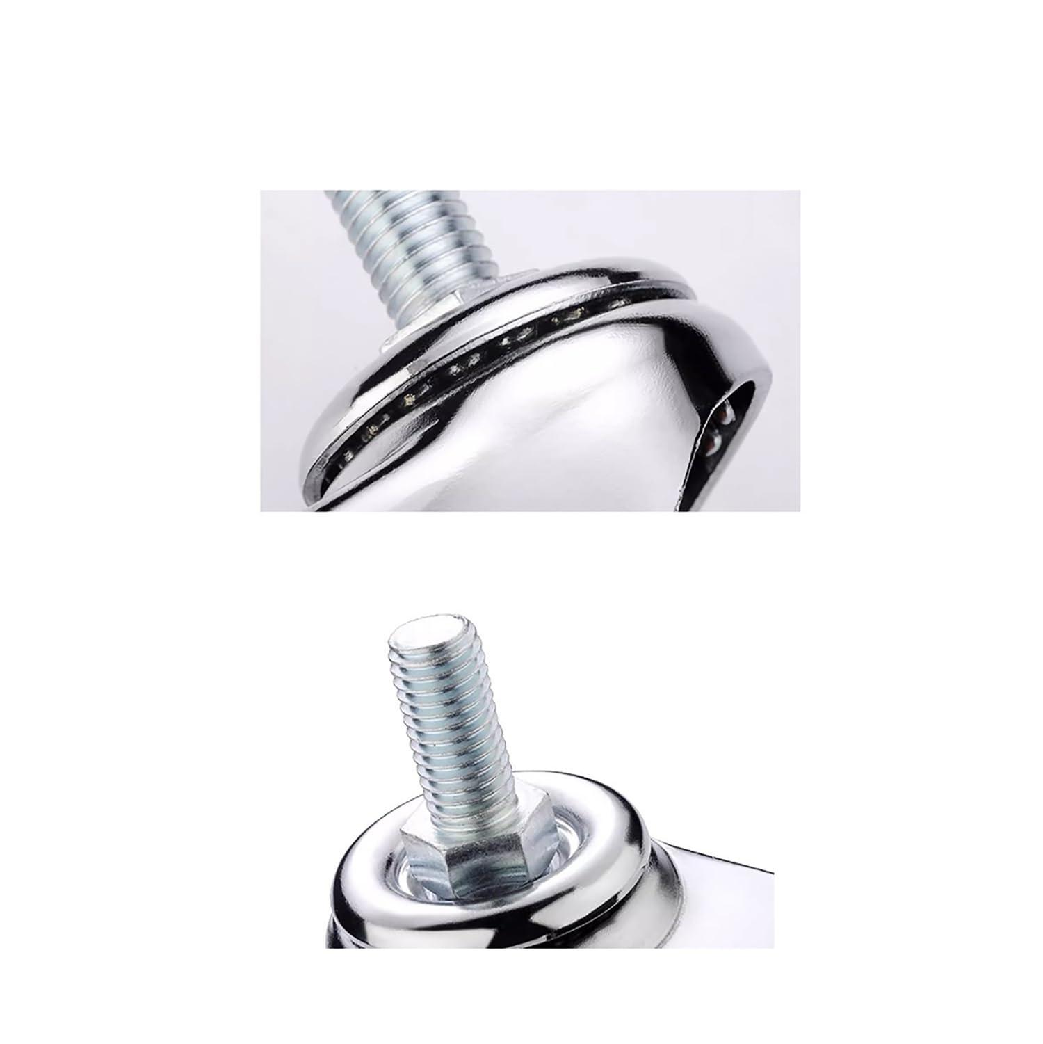 Lot de 4 roulettes pivotantes pour meubles de 75/100 mm avec tige filetée M12, roues avec tige de roulement et verrouillage, résistantes à l'usure, pivotantes de 10 cm.