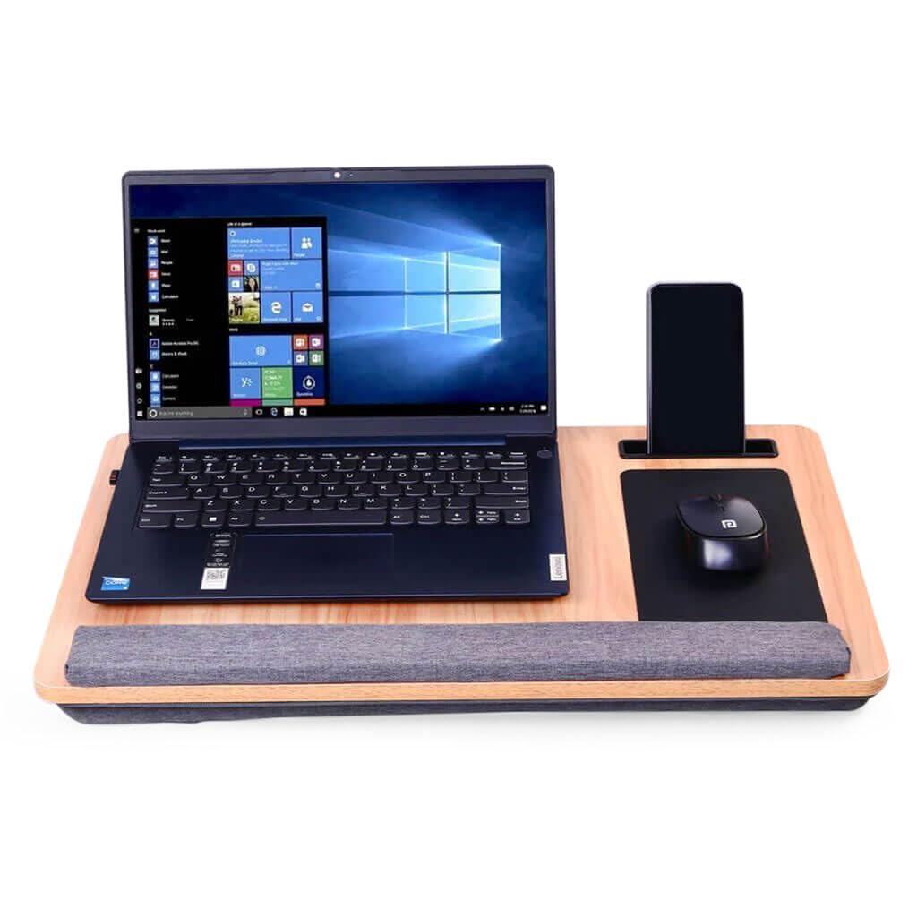 Bigsmall Portable Laptop Table with Mouse Pad – Dual Cushion Stand, Compatible with Laptops Up to 16 Inches, Stylish Wood Finish, Work Anywhere in Comfort and Style (B0D4QMJHCM) Amazon Price History, Amazon Price Tracker