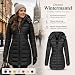 Wintermantel Damen Lang, Winterjacke mit Kapuze Steppjacke Warm Elegante Übergangsjacke Leichte Steppmantel mit Reißverschluss Outdoor Winter Jacke Einfarbig Daunenjacke Bequeme Freizeit Pufferjacke
