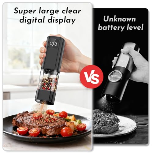 Electric Salt and Pepper Grinder Set,Automatic Pepper Mill Shakers,2 Pack - Image 3