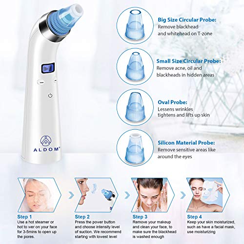 Blackhead Remover Pore Vacuum Facial Nose Pore Cleaner Acne Comedone Pore Extractor Electric Blackhead Whitehead Removal Suction Tool for Skin Care Women Men - Thumbnail 3