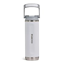 IGLOO Borraccia Termica Sipper 20 – Bottiglia in acciaio inox da 570 ml, isolata e a prova di perdite, adatta per bevande gassate, colore bianco – Senza BPA, per bevande calde e fredde