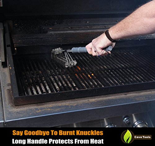Cave Tools Bbq Grill Brush For Cleaning Barbecue Grates - Rust Proof Design - Bbq Smoker Grill Accessories #TOP3