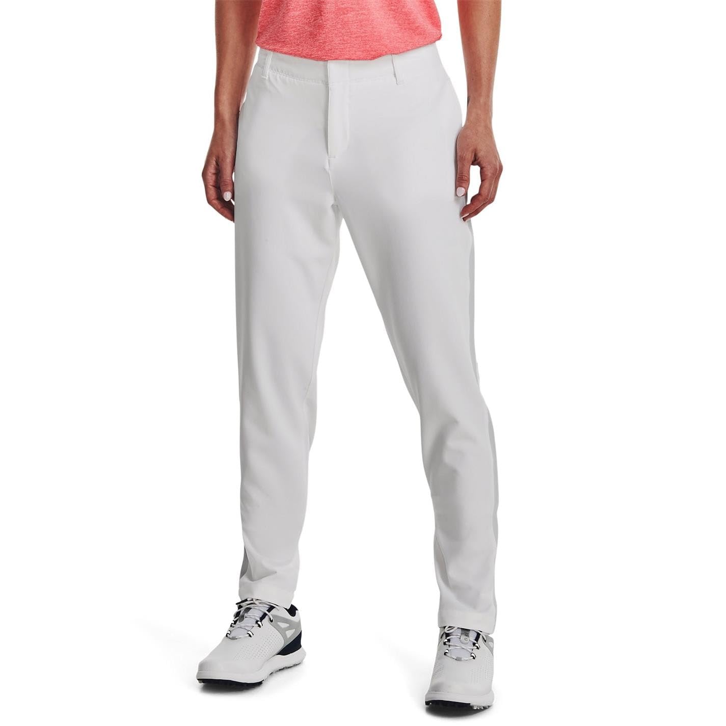 Under Armour Womens Links Pants, White (100)/Metallic Silver, 10