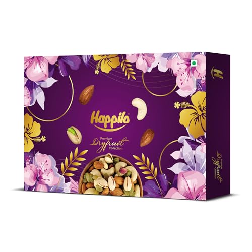 Image of Happilo Diwali Dry Fruit Gift Box Kaze 850g | Almonds, Cashew, Pistachio, Raisins | Diwali Gift Hamper | Ideal for Corporate Gifting