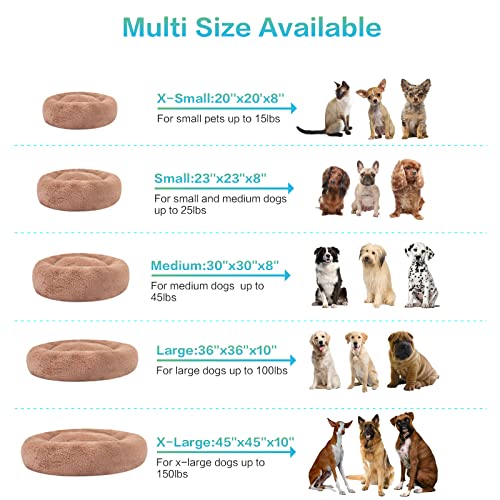 SAVFOX Plush Calming Dog Beds, Donut Dog Bed for Small Dogs, Medium, Large & X-Large, Comfy Cuddler Dog Bed and Cat Bed… - Image 7