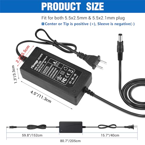 Facmogu 12V 5A Power Supply, AC 100-240V Adapter Converter Transformer 60W - Image 6