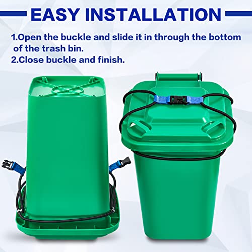 Riakrum Trash Can Lid Lock For 30-50 Gal Heavy Duty Bungee Cord, Trash Can Locks For Animals Outdoor Garbage Lid Lock For Raccoon Squirrels Dogs, Trash Can Not Included (4 Pcs) #TOP3
