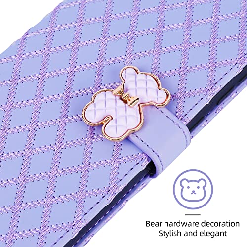 Tiyoo iPhone 11 Flip Case with Wallet, 3D Metal Bear Magnetic Closure, Support Stand and Card Slots - Image 2