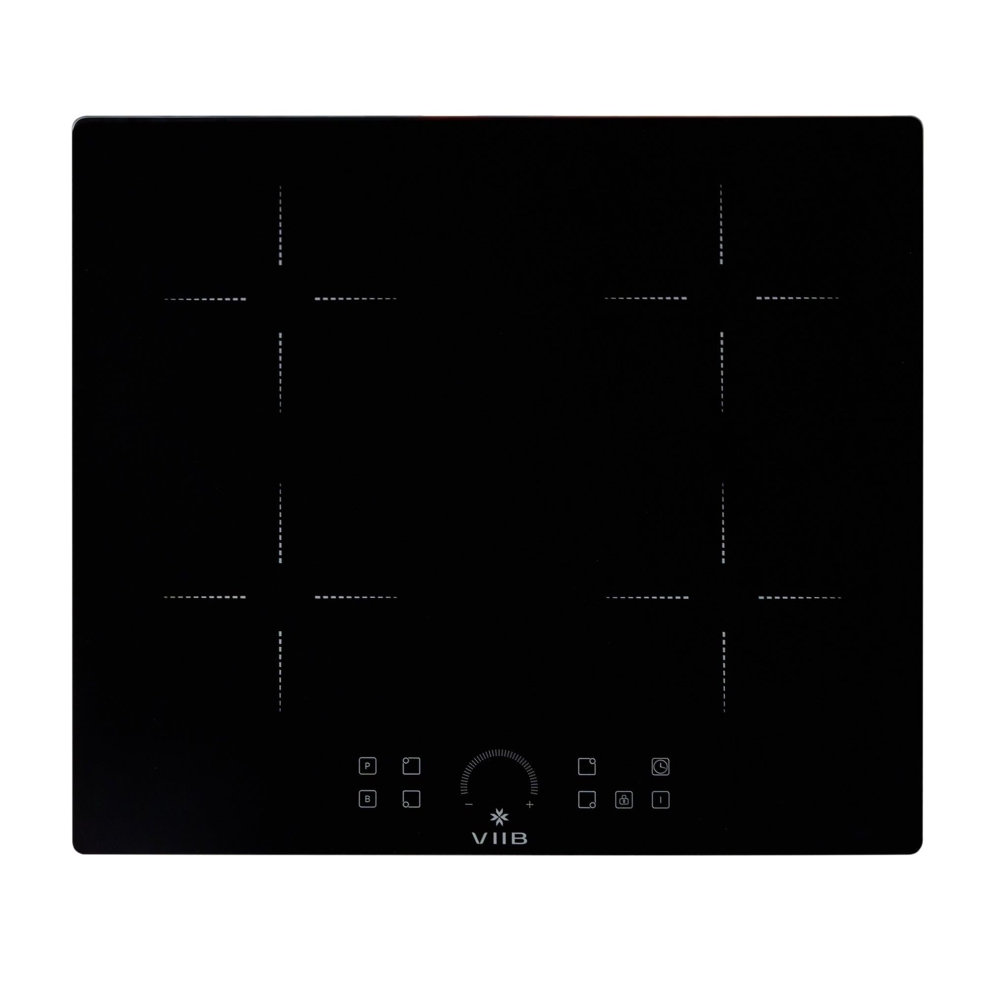VIIB Induction Hob 60cm, 4 Zone Electric Cooktop, 2800W Built-In Hob with Plug, Touch Control, Booster Function, Child Lock, Timer, Auto Shut-Off, Black Glass — view 2