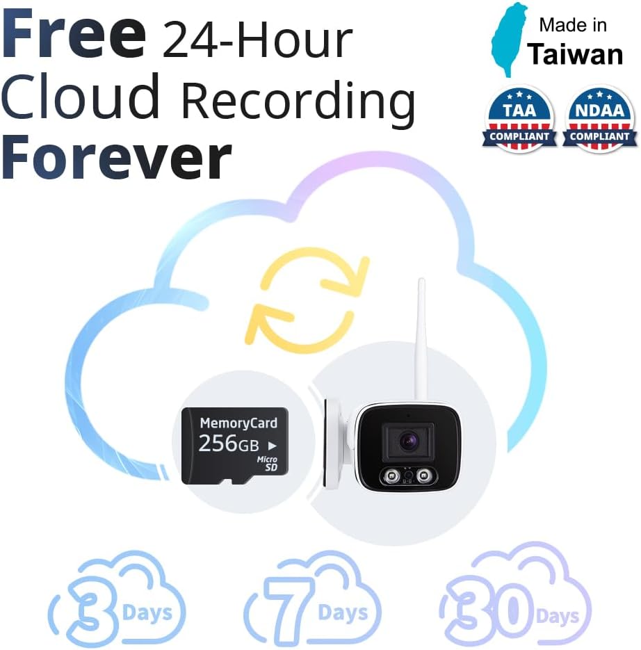 SpotCam BC1 2K Cloud AI WiFi Business Bullet IP Camera, Indoor/Outdoor, 2.4/5 GHz Wi-Fi Dual-Band, Two Way Audio, Night Vision, Waterproof,Support SD Card, Free 24 Hour Cloud Recording, Made in Taiwan