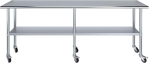 Miniatura 29 de AmGood Mesa de trabajo de acero inoxidable con ruedas Estación de trabajo
