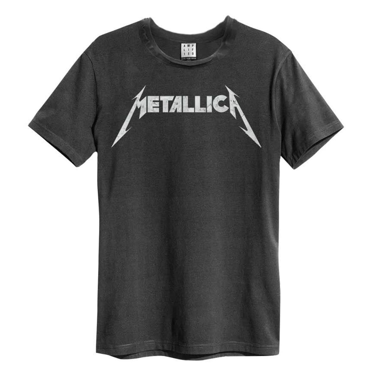 Amplified Metallica Logo Unisex T-Shirt, Charcoal, S