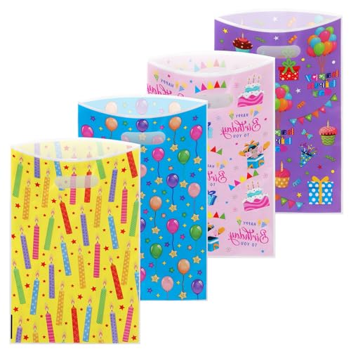 KQDRAVINE 50 Sacchettini Compleanno Bambini, 4 Diversi Tipi di Bustine Regalini Fine Festa Bambini, Sacchetti per Feste, Sacchetti Regalo Piccoli, Sacchetti Regalo, Sacchettini Bomboniere