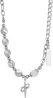THE MEN THING ONYX PEARL - 16mm Titanium Steel Pendant with 19 to 21inch Adjustable Cable 8mm Chain for Men & Boys Price In India