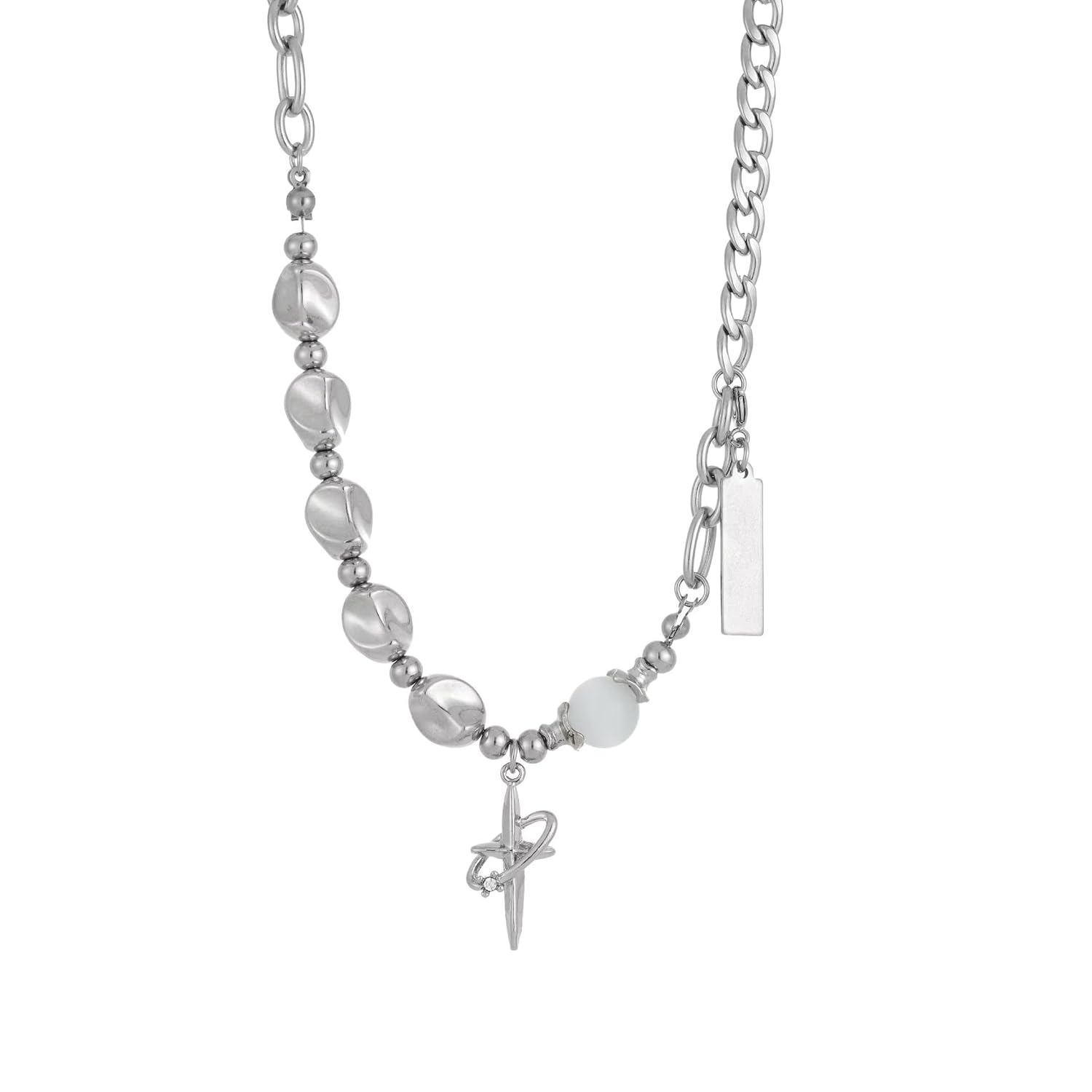 THE MEN THING ONYX PEARL - 16mm Titanium Steel Pendant with 19 to 21inch Adjustable Cable 8mm Chain for Men & Boys - Review, Price and Buying Guide