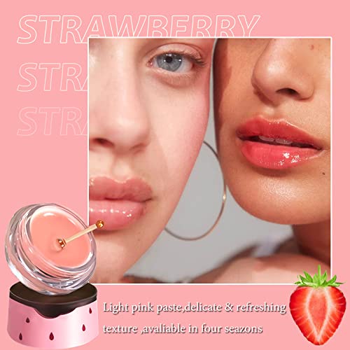 Strawberry Lip Mask, Bee Balm Lip Balm Honey Pot, Hydrating Prevention Dry And Cracked Lip Scrubs Exfoliator & Moisturizer, Lip Sleeping Mask Reduces Lip Wrinkle Skin Care Balm (1Pcs Strawbeery) #TOP4