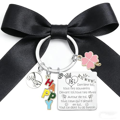 XWXWXW Cadeau Anniversaire Femme Porte Clef 16 Cadeau Fille 16 Ans Porte clef Cadeau mémorable pour 16 Ans Adolescente, Cadeau d'anniversaire inspirant pour Amie, sœur (16ans) – vue 5