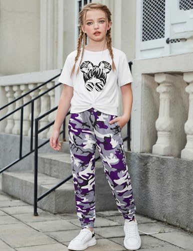 Image of Arshiner Girls Clothing Sets Tie Dye Twist Front Tops & Sweatpants Outfits Sportwear Sweatsuits Tracksuits 4-13 Year