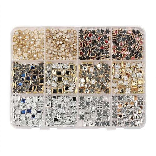 Multi-Colored Nail Art Accessories Set, Glitter Stickers Sequins Embellishments for DIY Nail, Compatible with Gel Acrylic Polish, Portable Nails Decoration Kit for All Occasions