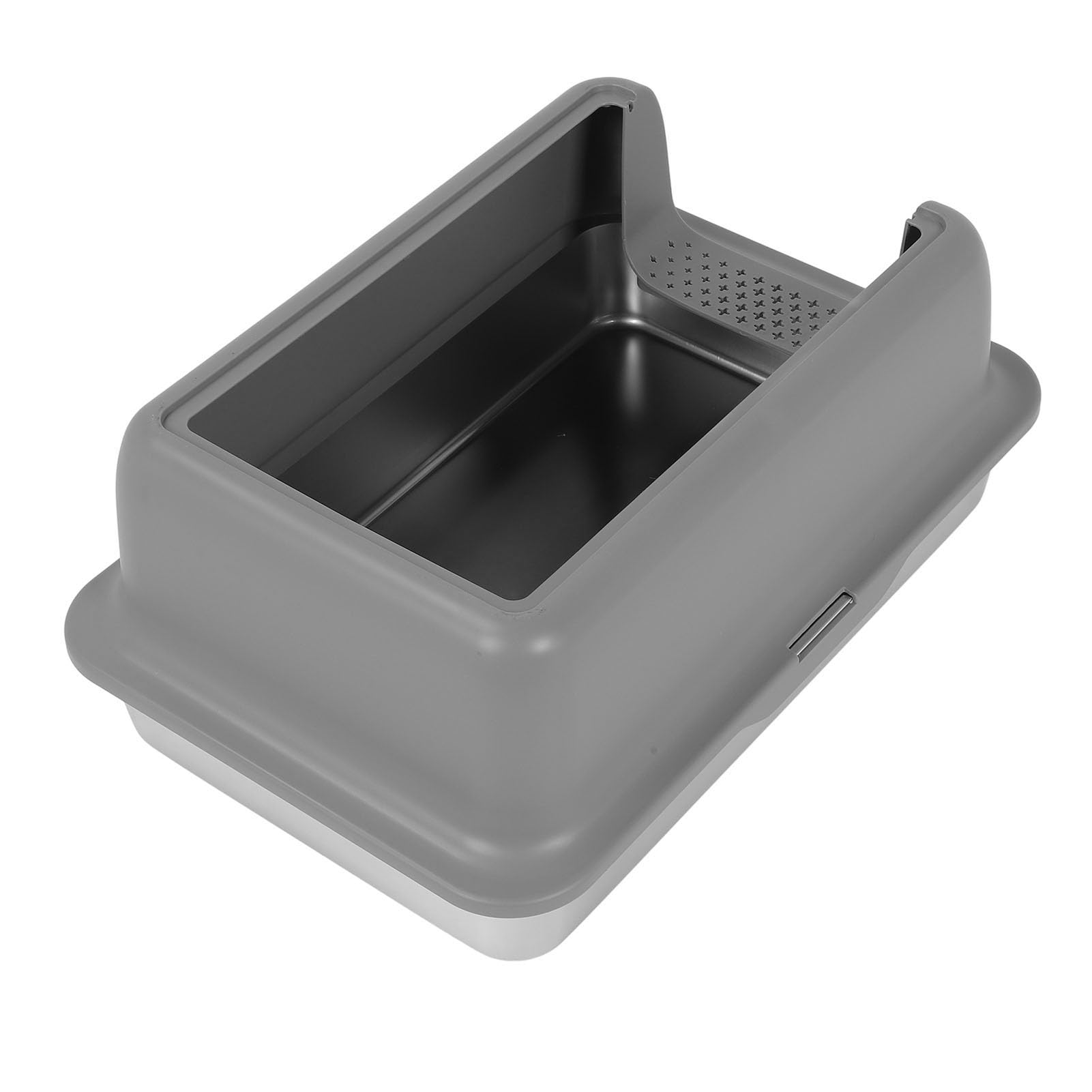 Arenero de Acero Inoxidable, arenero para Gatos Cerrado con Lados Altos, Bandeja de Extra Grande Anti Salpicaduras para Gatos Grandes, diseño fácil de Limpiar y a Prueba de (Gris)