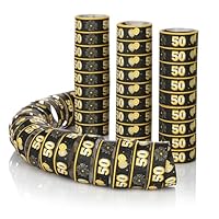 FunX Luftschlangen 50. Geburtstag 3er Pack - Gold Schwarze Party Deko und Tischdeko für Mann oder Frau - Ideal für den Geburtstagstisch
