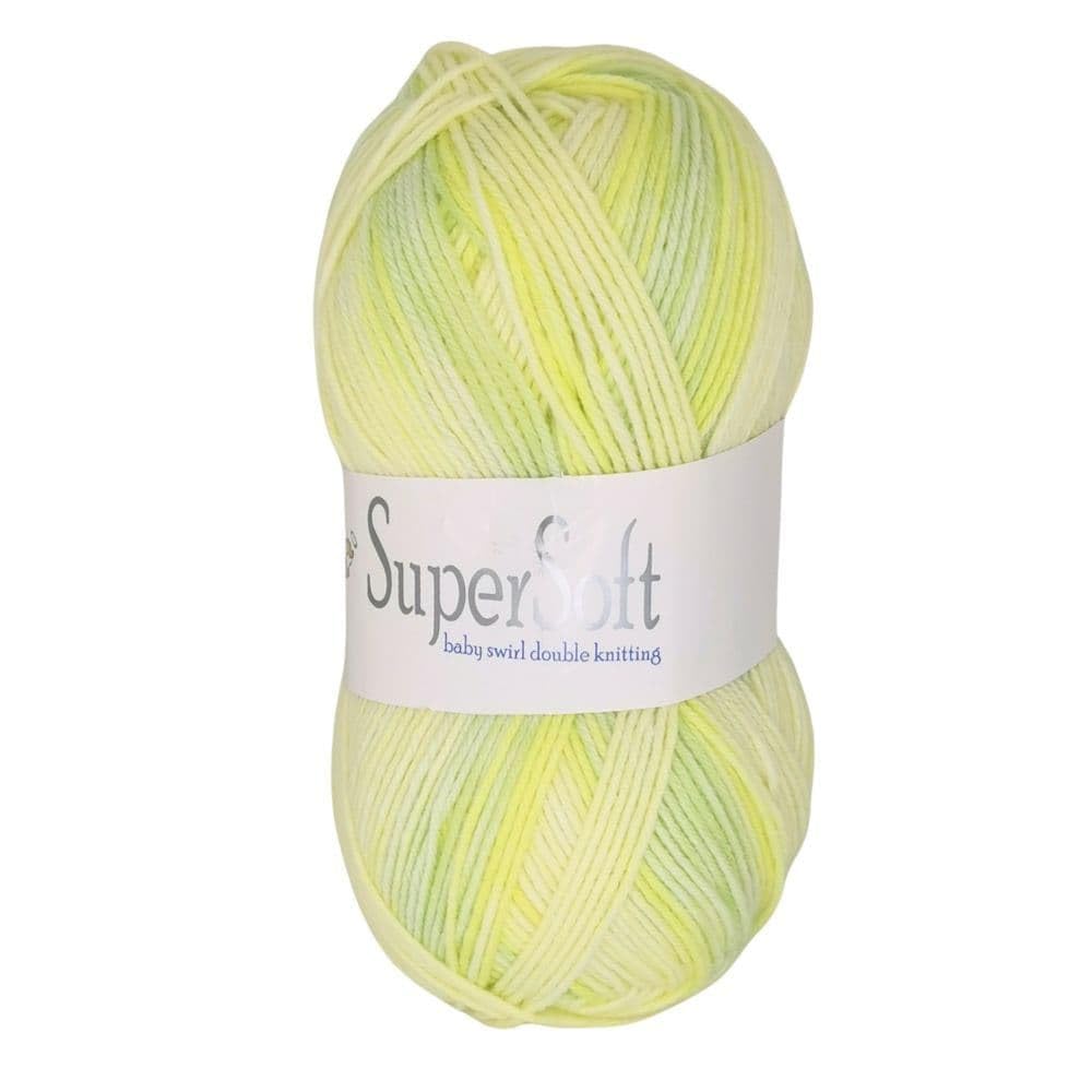 Jarol Supersoft Baby Swirl DK Knitting & Crochet Yarn, Great Value Baby Yarn Available in Multicoloured Pastel Shades, 55% Nylon & 45% Acrylic, 330 Metres, 100g Balls, Pack of 15, Key Lime Swirl — image 1