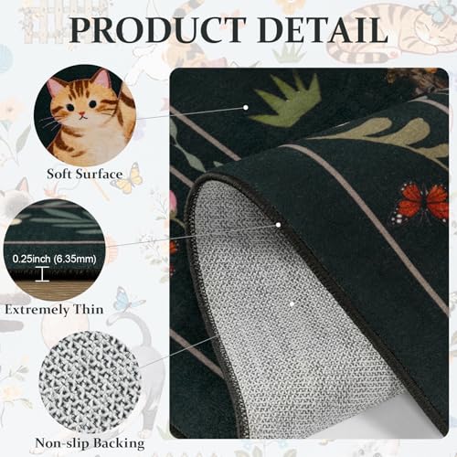 Tapete decorativo negro 2x3 Unirea lavable antideslizante miniatura 4