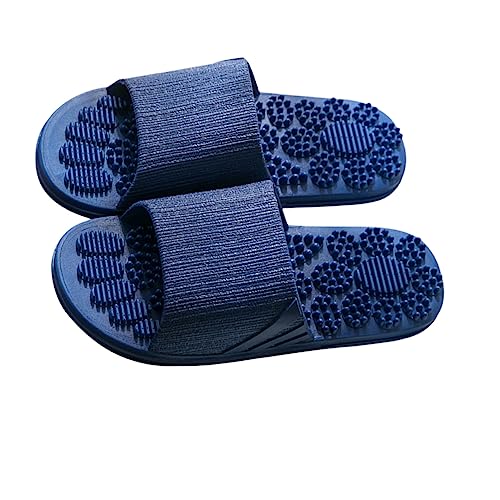 TOVINANNA Slip Massage Slippers for Home Travel Comfortable Indoor Flops Dark Blue Lightweight Durable Footwear for Bathing Leisure Spa Use