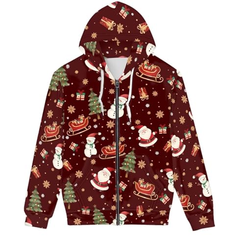 AFPANQZ Men's Full Zipper Hoodie Tunics Hooded Sweatshirt with Front Pocket Home Outdoor Sports Loose Tops 2XS-5XL3